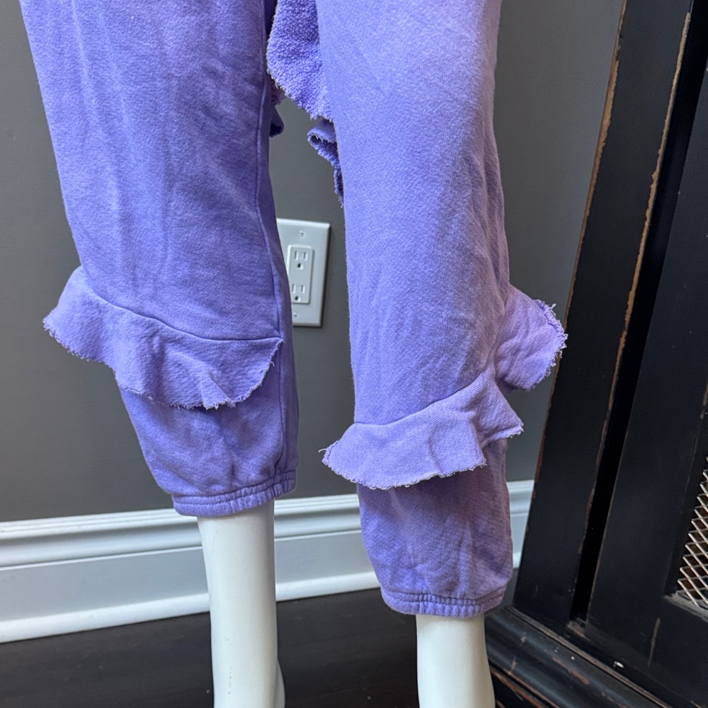 Michael Lauren Purple Ruffle Jogging Pants - Picture 3 of 8